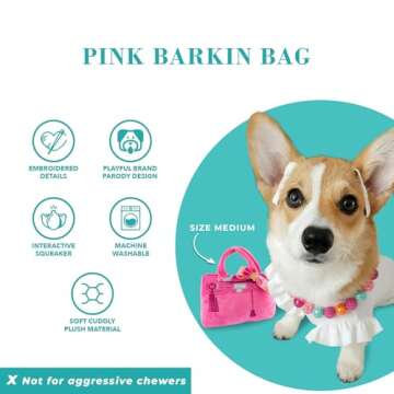 Haute Diggity Dog Barkin Bag Plush Dog Toy for Small Breeds
