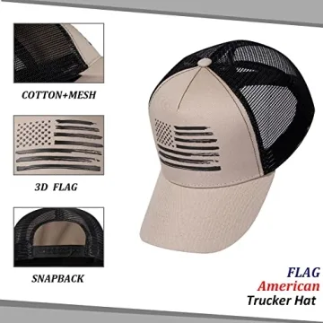 VIONLAN Adjustable American Flag Trucker Hat for Everyone