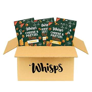 Whisps Cheese & Pretzel Bites Variety Pack | Healthy Snacks | Protein Snacks, High Protein, Made with Real Cheddar Cheese (2.5 Oz, 5 Pack)