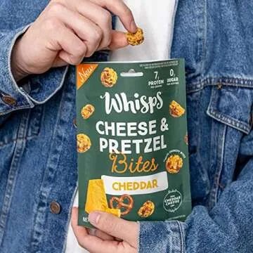 Whisps Cheese & Pretzel Bites Variety Pack | Healthy Snacks | Protein Snacks, High Protein, Made with Real Cheddar Cheese (2.5 Oz, 5 Pack)