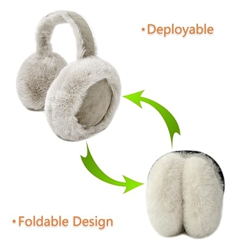 Foldable Women's Winter Earmuffs - Soft Faux Fur Ear Warmers