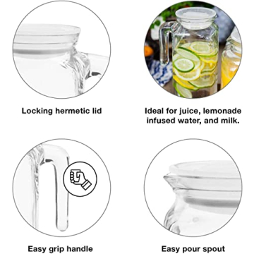 Bormioli Rocco Frigoverre Glass Carafe with Lid 33.75oz