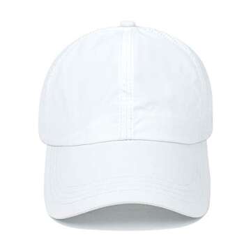 Bonvince Womens Criss Cross Ponytail Hat Quick Drying Baseball Cap Sun Hats UV Protection Sport Caps White