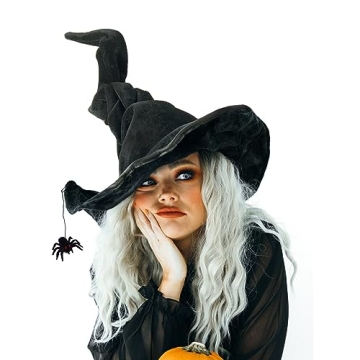 JYOUMI Black Witch Hat Perfect for Halloween and Cosplay