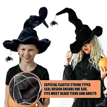JYOUMI Black Witch Hat Perfect for Halloween and Cosplay