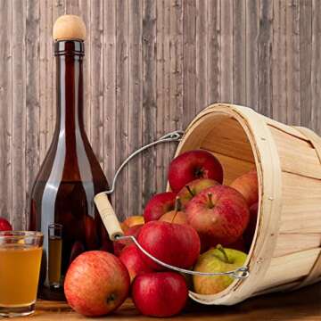 Tatuo 4 Pcs 6*8'' Round Wooden Baskets Gifts Empty Fruit Buckets with Handle for Gifts Empty Bushel ...