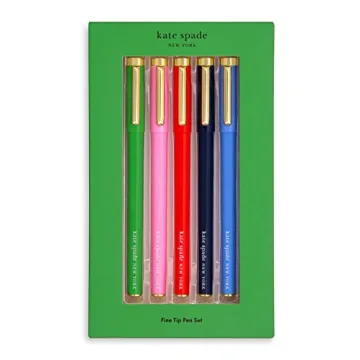 Kate Spade New York Fine Point Pen Set of 5 – Colorful Precision for Writing and Journaling
