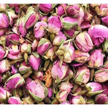 Edible Pink Rose Buds | 100 + Servings| 1.41oz | 100% Natural | Roses For Cocktail Garnishes, Baking, Cake Decorations, Soap Making, Tea Infusion, Flowers Decorations, Weddings, Confetti | Dried Roses