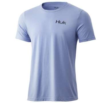 HUK Men's Standard KC Scott Short Sleeve Tee | Performance T-Shirt, Made for Fishing-Dusk Blue Heather, XX-Large