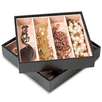 Glenor Co Stackable Jewelry Organizer Tray Set of 2