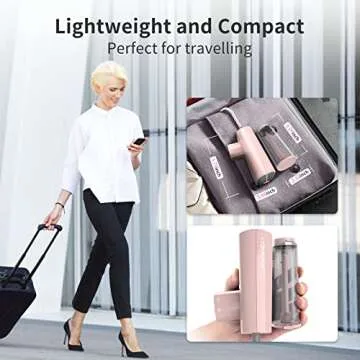 Clothes Steamer Travel, HOMEASY Handheld Steamer for Clothes Garment Steamer Portable Iron Clothes Steamer Fabric Wrinkle Remover with Fast 25s Heat-up Detachable Water Tank, Pink
