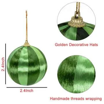 12pcs Vintage Handmade Thread Wrapped Ball Ornaments for Festive Decor
