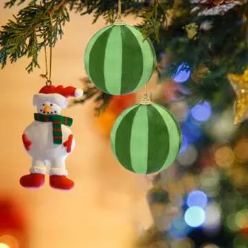 Elegant 12pcs Hand-Made Christmas Thread Wrapped Ornaments
