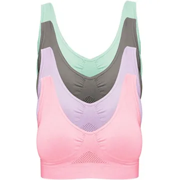 Comfortable 4-Pack Women's Wireless Cooling Bras in Various Colors