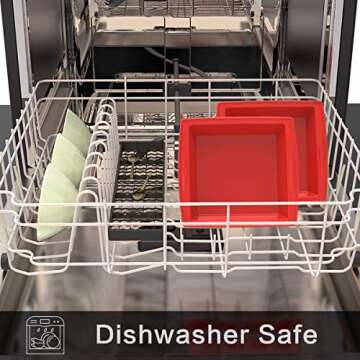 Silicone Cake and Brownie Pan - SILIVO Nonstick Silicone Baking Mold for Homemade Brownie,Cake,Bread,Pie and Lasagna - 8x8x2 inch