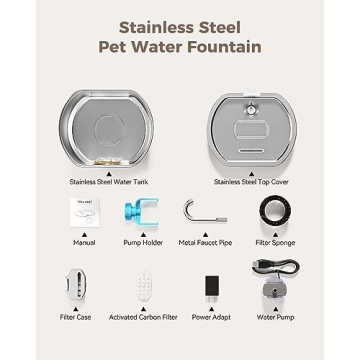 108oz Stainless Steel Cat Water Fountain for Easy Hydration