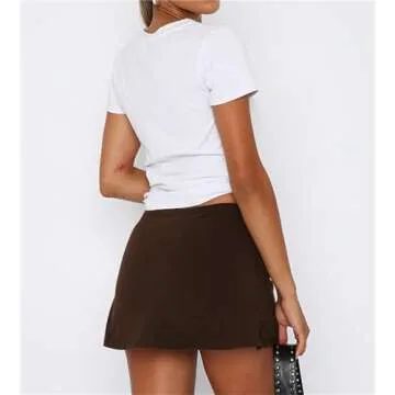 Womens Mini Skorts Sexy Bodycon Y2K Style with Shorts