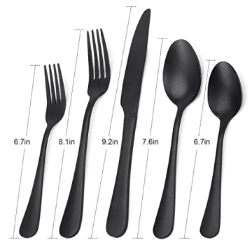 Stylish 20-Piece Matte Black Silverware Set for Any Occasion