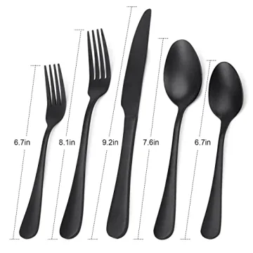 Stylish 20-Piece Matte Black Silverware Set for Any Occasion