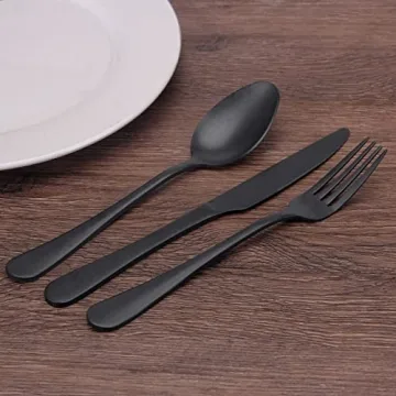 Stylish 20-Piece Matte Black Silverware Set for Any Occasion