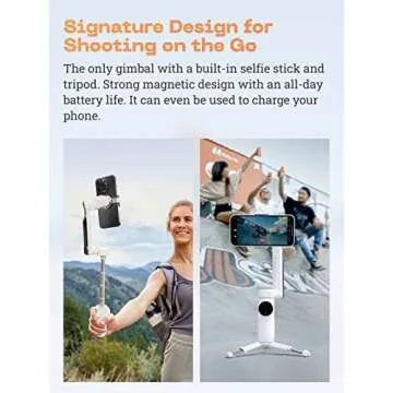 Insta360 Flow Gimbal Stabilizer for Smartphone, Pro Tripod Kit - AI-Powered Gimbal, 3-Axis Stabilization, Built-in Tripod, Portable & Foldable, Auto Tracking Phone Stabilizer, Stone Gray