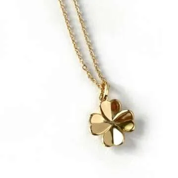 Unegeca Gold Plated Four Leaf Clover Necklace