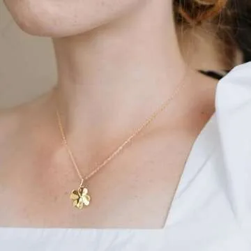 Unegeca Gold Plated Four Leaf Clover Necklace
