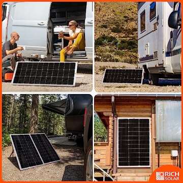 RICH SOLAR 100 Watt 12 Volt 9BB Cell Monocrystalline Solar Panel High Efficiency Solar Module Charge Battery for RV Trailer Camper Marine Off Grid