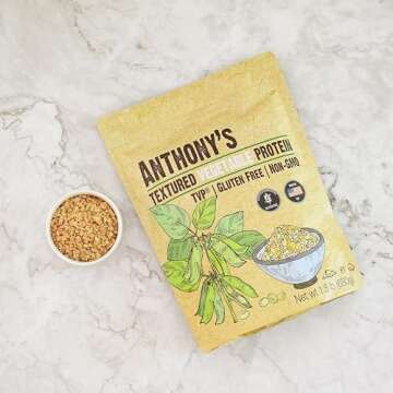 Anthony's Textured Vegetable Protein, TVP, 1.5 lb, Gluten Free, Vegan, Made in USA, Unflavored
