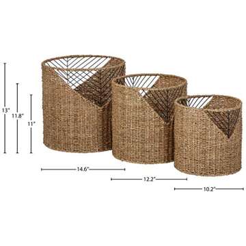 Stone & Beam Modern Seagrass Basket Set Pack of 3