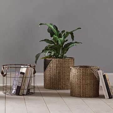 Stone & Beam Modern Seagrass Basket Set Pack of 3