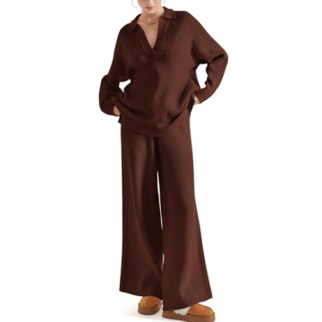 SUUKSESS Women Waffle Knit Lounge Set for Cozy Days