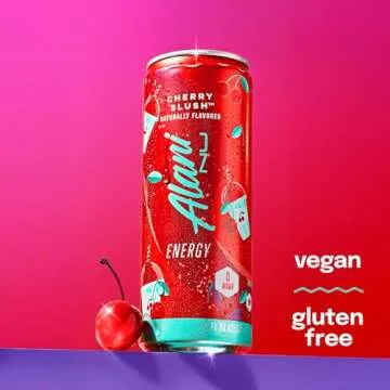 Alani Nu Cherry Slush Sugar Free, Low Calorie Energy Drinks | 200mg Caffeine | Pre Workout Performance with Antioxidants | Biotin B Vitamins | Zero Sugar | 15 Calories or Less | 12 Fl Oz Cans (24 Pack)