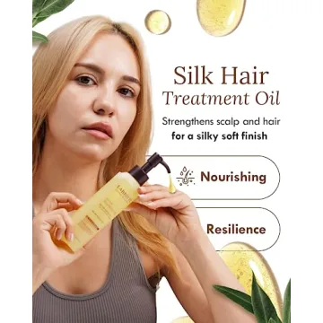 LABIOTTE Silk Oil Hair Treatment for Repair, Frizz Control & Shine - With Jojoba Oil for Dry, Damaged Hair Growth - 5.07 Fl Oz