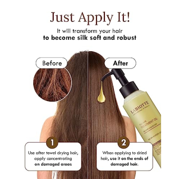 LABIOTTE Silk Oil Hair Treatment for Repair, Frizz Control & Shine - With Jojoba Oil for Dry, Damaged Hair Growth - 5.07 Fl Oz