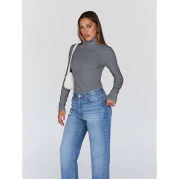 Trendy Queen Women's Turtleneck - Soft Long Sleeve Shirt