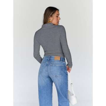 Trendy Queen Women's Turtleneck - Soft Long Sleeve Shirt