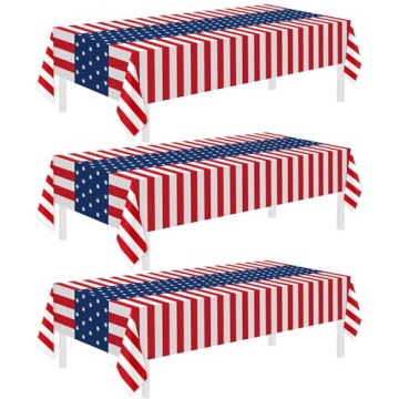 Vibrant Patriotic Tablecloth Set for Outdoor & Indoor Celebrations