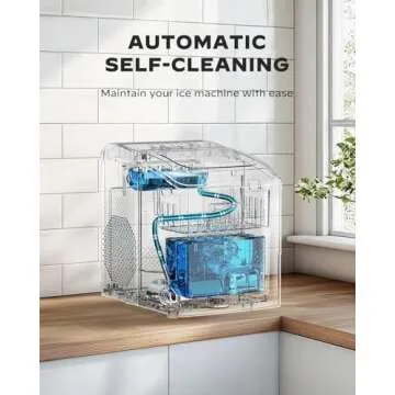 Marsail Portable Ice Maker, 6-Minute Quick Ice Making, 26 lbs/Day, Self-Cleaning, Ideal for Home/Office/Party Use