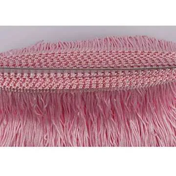 Heartwish268 Fringe Trim Lace Polyerter Fibre Tassel 4inch Wide 10 Yards Long for Clothes Accessories Latin Wedding Dress DIY Lamp Shade Decoration Black (Baby Pink)