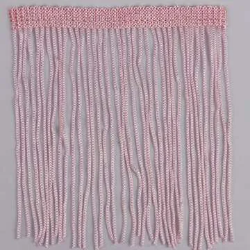 Heartwish268 Fringe Trim Lace Polyerter Fibre Tassel 4inch Wide 10 Yards Long for Clothes Accessories Latin Wedding Dress DIY Lamp Shade Decoration Black (Baby Pink)