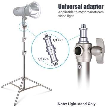 Neewer 2PCS Light Stand Kit, 102"/260cm Stainless Steel Heavy Duty Tripod Stand with 1/4" to 3/8" Adapter for Studio Softbox, Monolight, Reflector