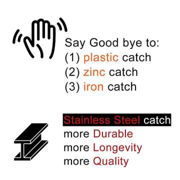 JQK Cabinet Door Catch, Stainless Steel Closet Catches 2 Pack with Strong Magnetic, 1.2mm Thickness Furniture Catch, CC1-P …