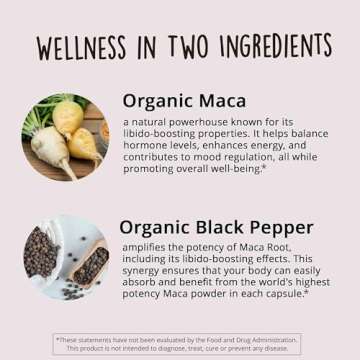 Organic Maca Root Capsules for Energy & Libido Boost