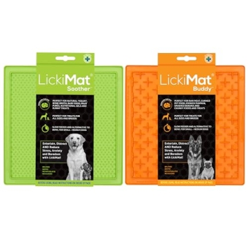 LickiMat 8"x8" Pack of 2 - Fun Slow Feeder for Dogs - Anxiety Reducer and Dental Health Tool