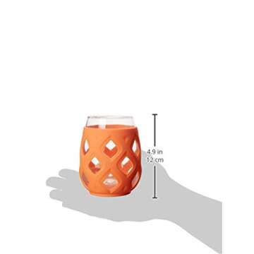 Ello Cru 17oz Stemless Wine Glass Set with Protective Silicone Sleeves, 4 Pack Cocktail Glass Perfect for Summer Patios and Parties Holiday Gifting Her Him Mother's Day, Dishwasher Safe, Paloma