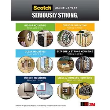 Scotch Brand 112L Double-Sided Mounting Tape,1 in x 125 in, White