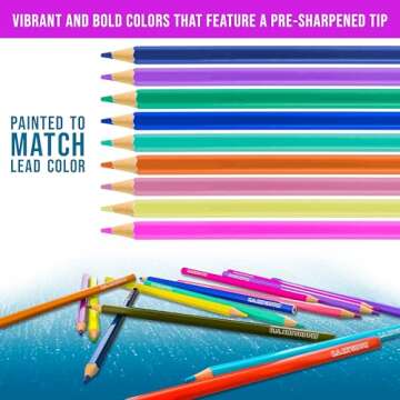 U.S. Art Supply 50 Piece Adult Coloring Book Artist Grade Colored Pencil Set -Vibrant Colors, Smooth Art Drawing, Sketching, Shading, Blending - Fun Activities for Students, Beginners, All Ages