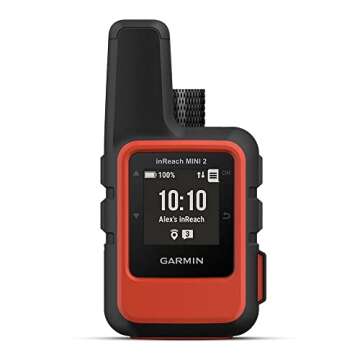 Garmin inReach Mini 2 (Flame Red) Satellite Communicator & Personal GPS Tracker Hiker's Bundle with PlayBetter Portable Charger, Carabiner, & Lanyard | Compact & Lightweight Navigation Device