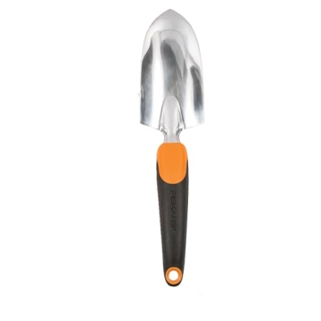 Fiskars Ergo Garden Trowel for Digging and Planting, Heavy Duty Gardening Hand Tool with Hanging Hol...